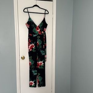 Derek Heart (Navy Blue Tropical Skinny Jumpsuit)